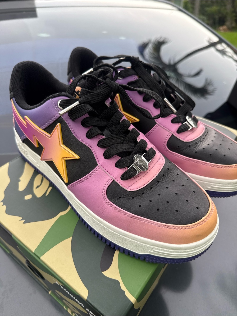 Men's Purple Gradient Bapesta #7 size 10